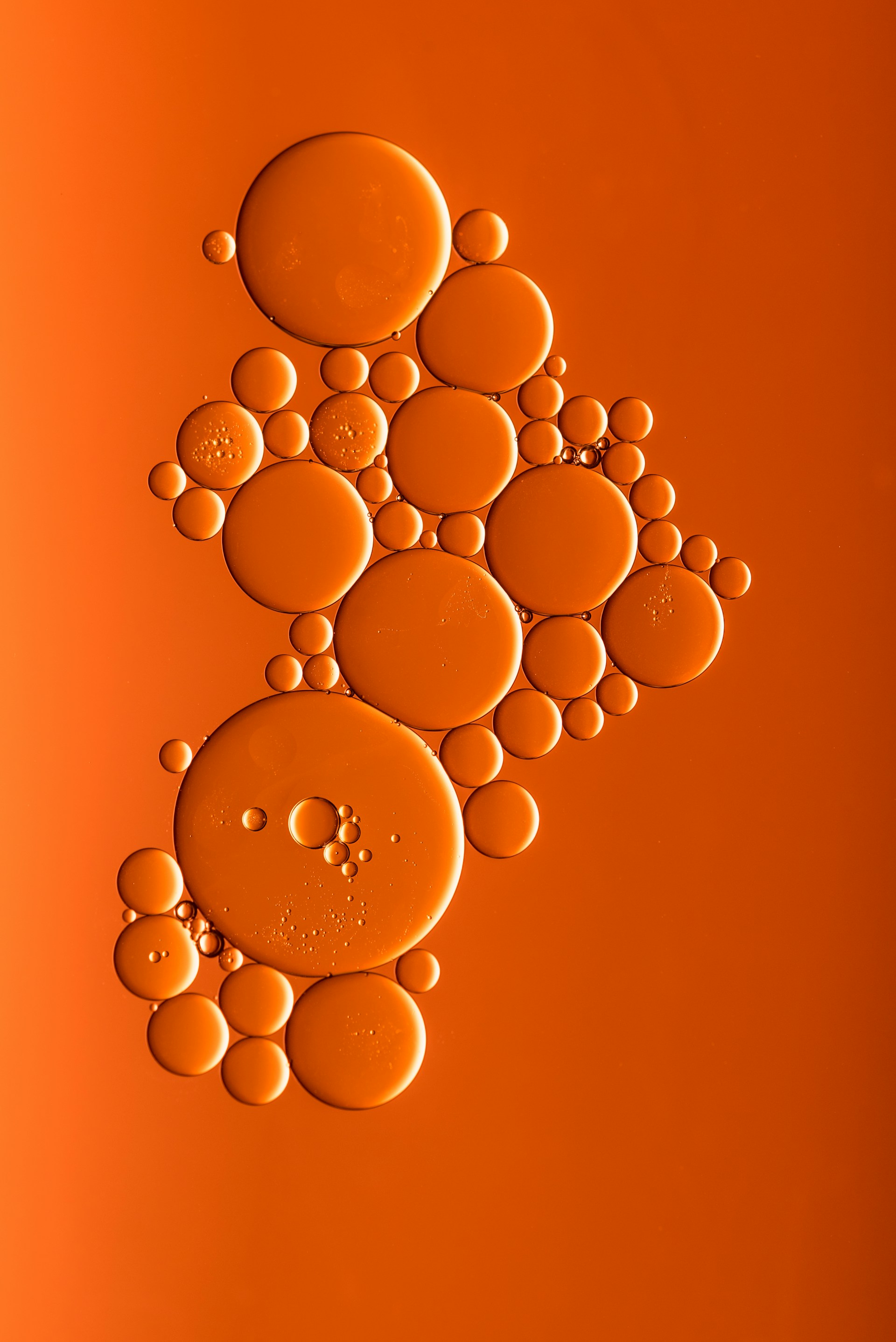 Orange bubbles macro photography